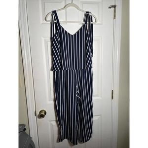 Magnolia Skye Jumpsuit Romper Navy Blue White Woman’s S Small One Piece